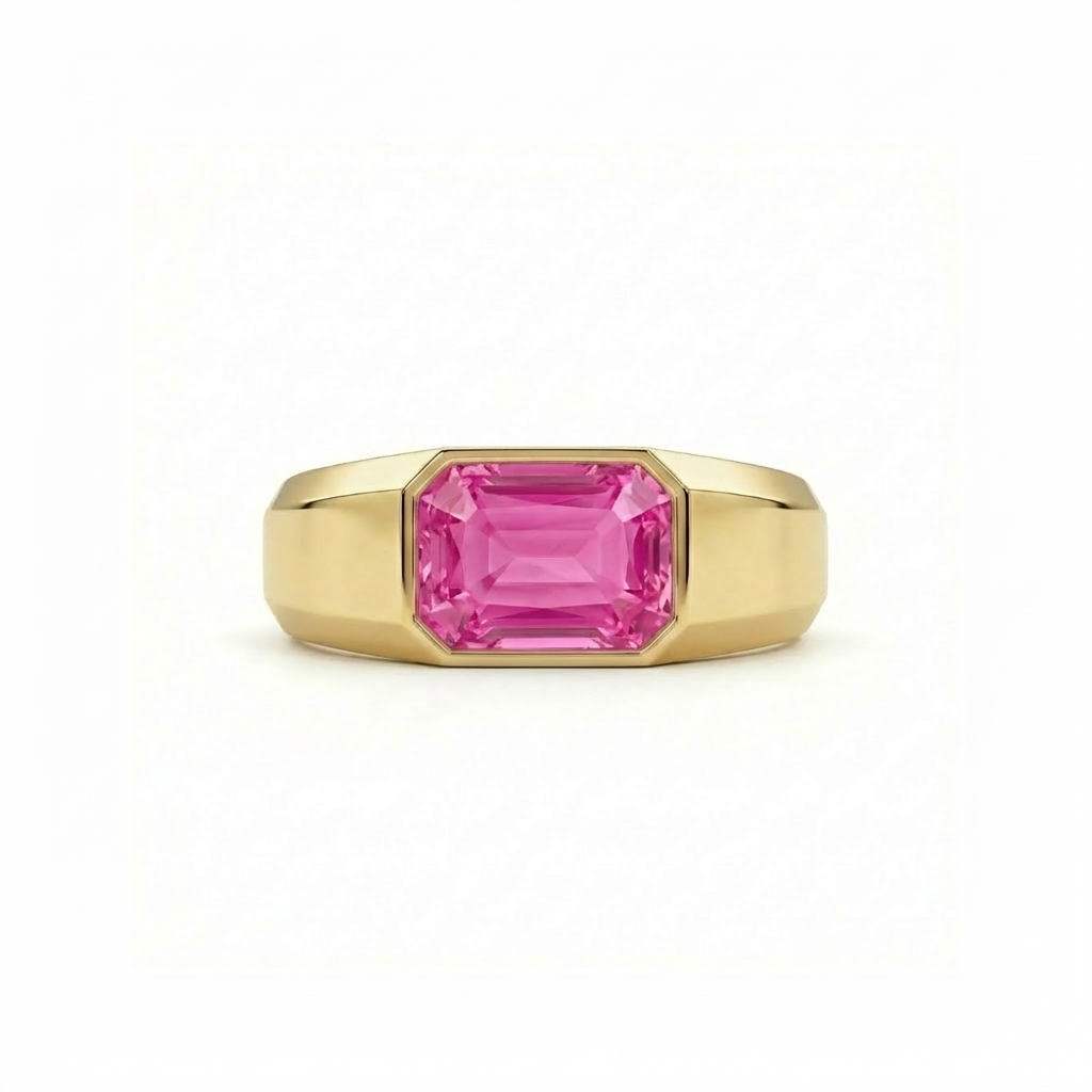 Nexus Signet Ring – Vivid Pink Sapphire
