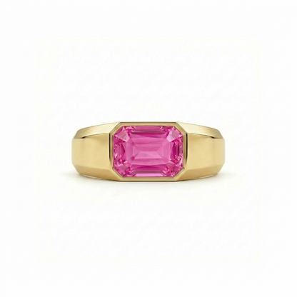 Nexus Signet Ring – Vivid Pink Sapphire