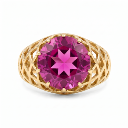 Juno Trellis Ring – Vivid Pink Sapphire