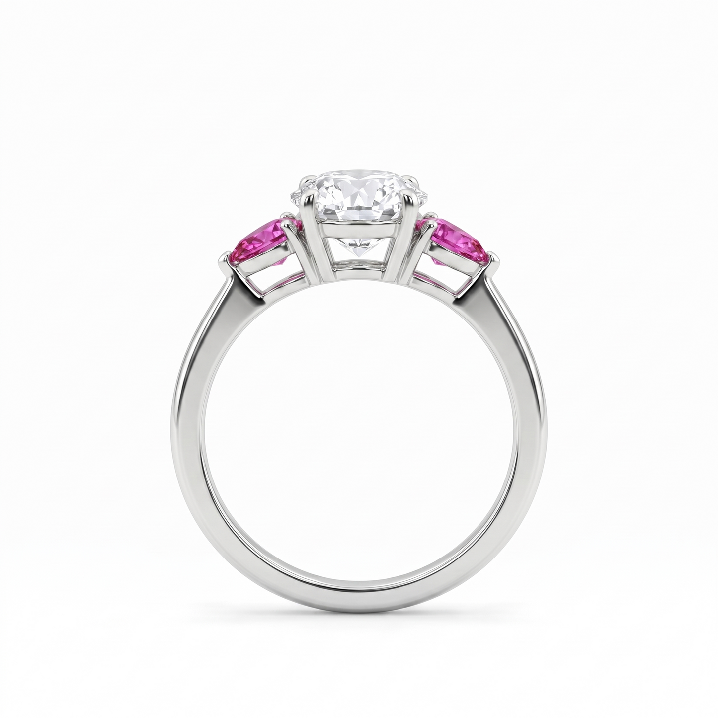 Juno Trio Ring – Vivid Pink Sapphire