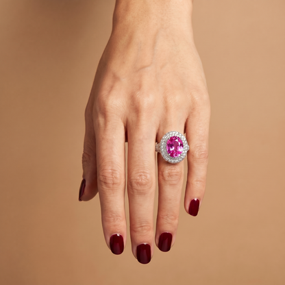 Velara Statement Ring – Vivid Pink Sapphire