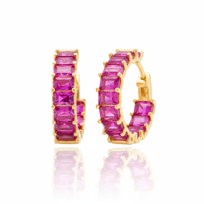 Nexus Hoop Earrings – Vivid Pink Sapphire