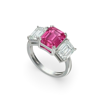 Nexus Trilogy Ring – Vivid Pink Sapphire