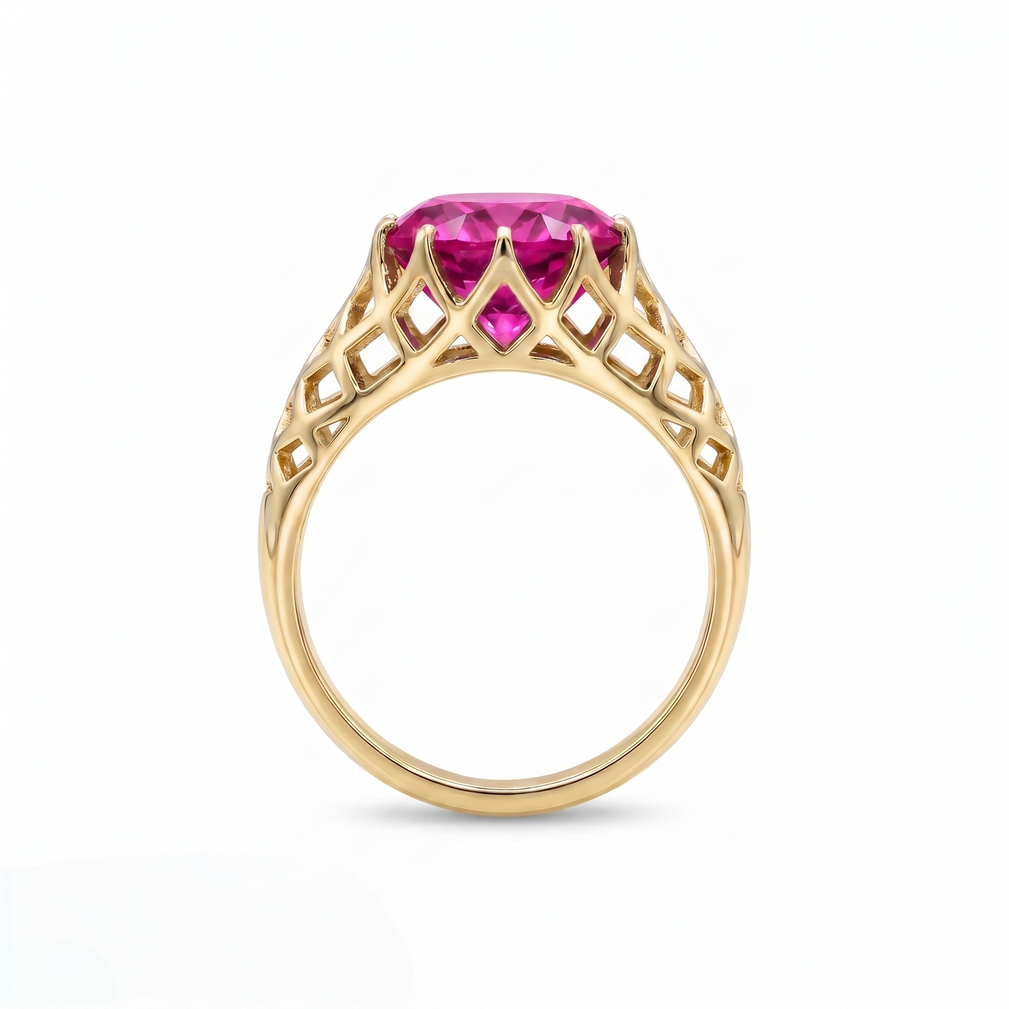 Juno Trellis Ring – Vivid Pink Sapphire
