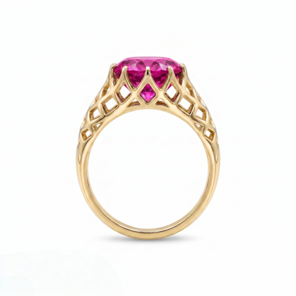 Juno Trellis Ring – Vivid Pink Sapphire