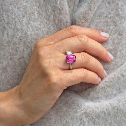 Nexus Open Ring – Vivid Pink Sapphire