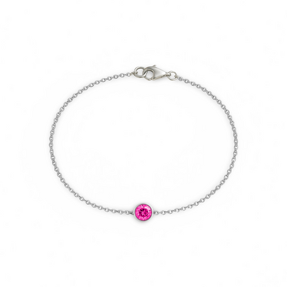 Forma Solitaire Bracelet – Vivid Pink Sapphire