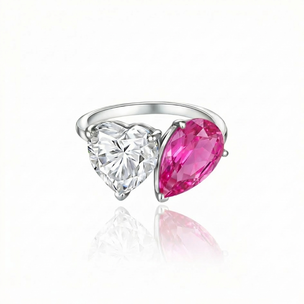 Amore Toi & Moi Ring – Red Ruby