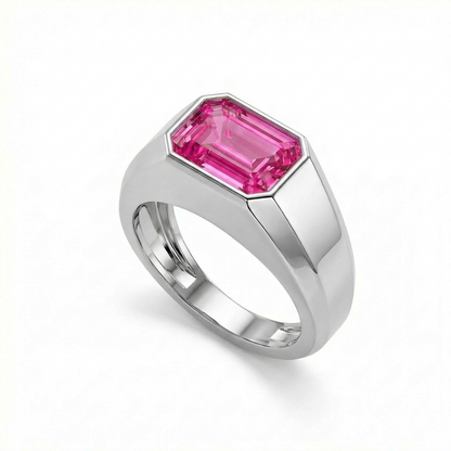 Nexus Signet Ring – Vivid Pink Sapphire