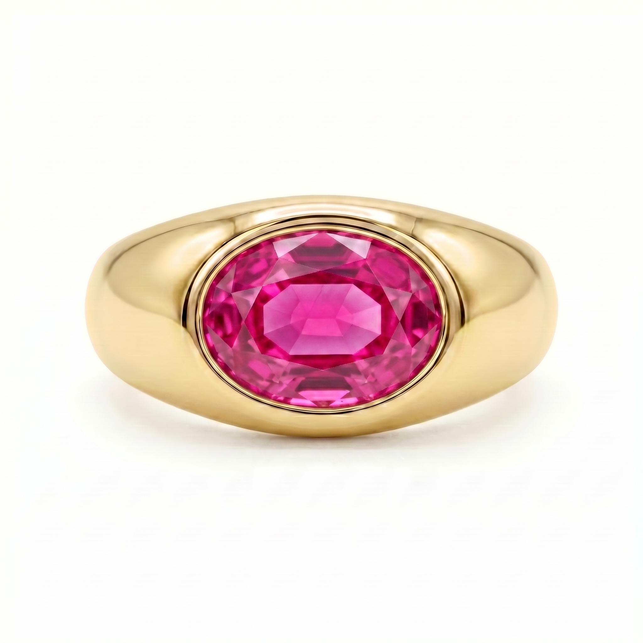 Velara Lateral Signet Ring – Vivid Pink Sapphire
