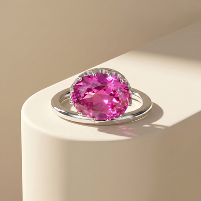 Velara Satellite Ring – Vivid Pink Sapphire