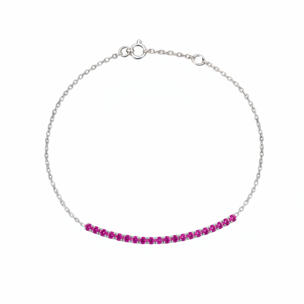 Juno Half Tennis Bracelet – Vivid Pink Sapphire
