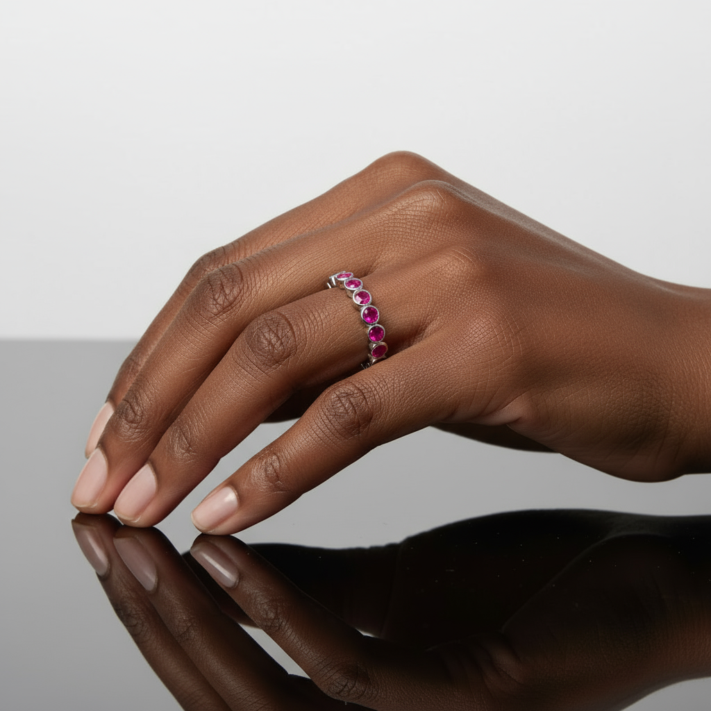 Forma Eternity Ring – Red Ruby