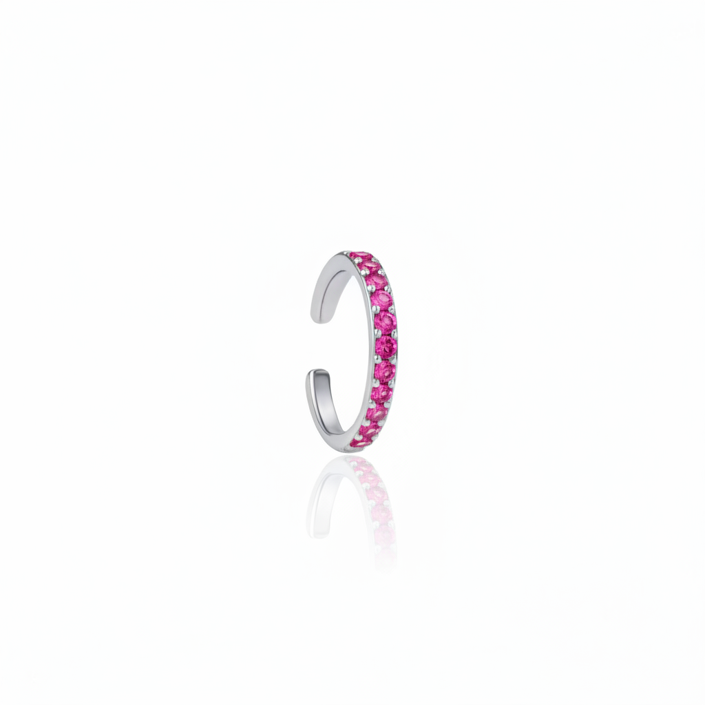 Linea Midi Ear Cuff – Vivid Pink Sapphire