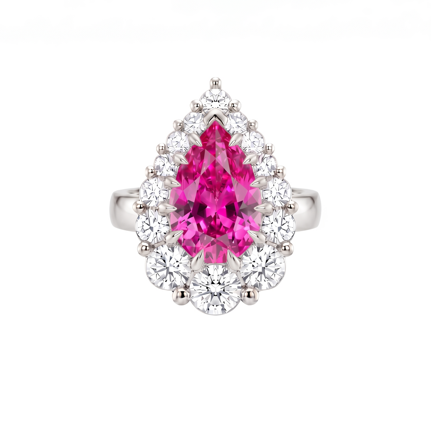 Nova Halo Ring – Vivid Pink Sapphire