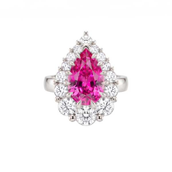 Nova Halo Ring – Vivid Pink Sapphire