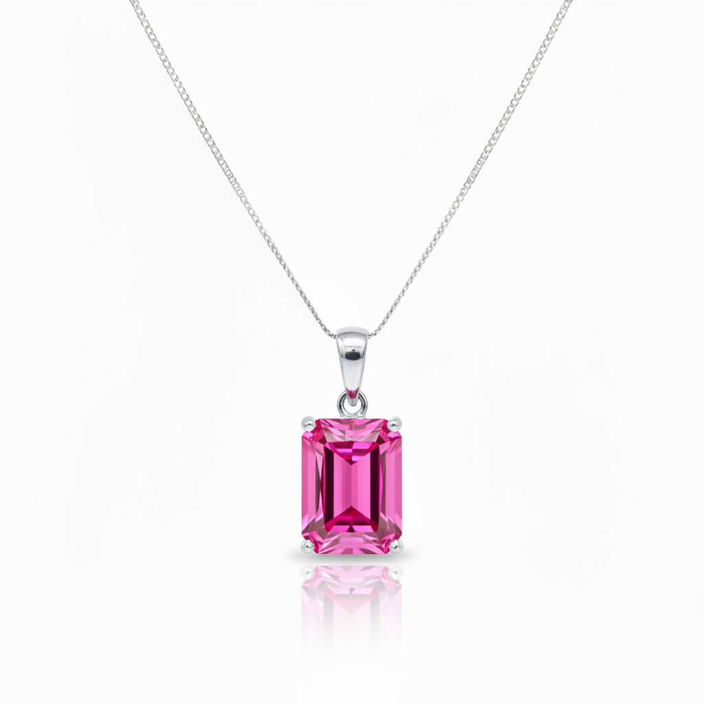 Nexus Statement Pendant – Vivid Pink Sapphire