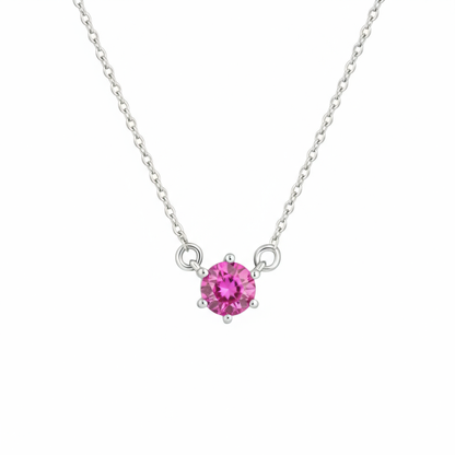 Juno Solitaire Necklace – Vivid Pink Sapphire
