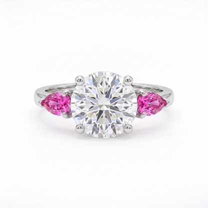 Juno Trio Ring – Vivid Pink Sapphire