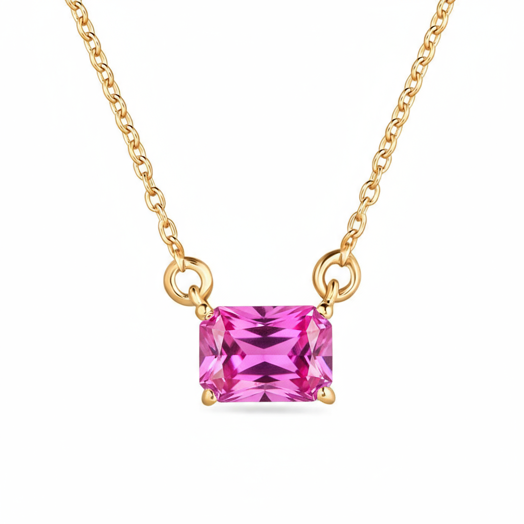 Nexus Solitaire Necklace – Vivid Pink Sapphire