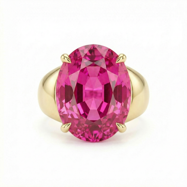 Velara Signet Ring – Vivid Pink Sapphire