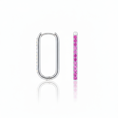 Linea Trace Earrings – Vivid Pink Sapphire