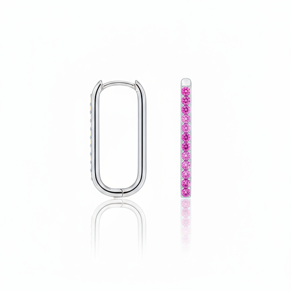 Linea Trace Earrings – Vivid Pink Sapphire