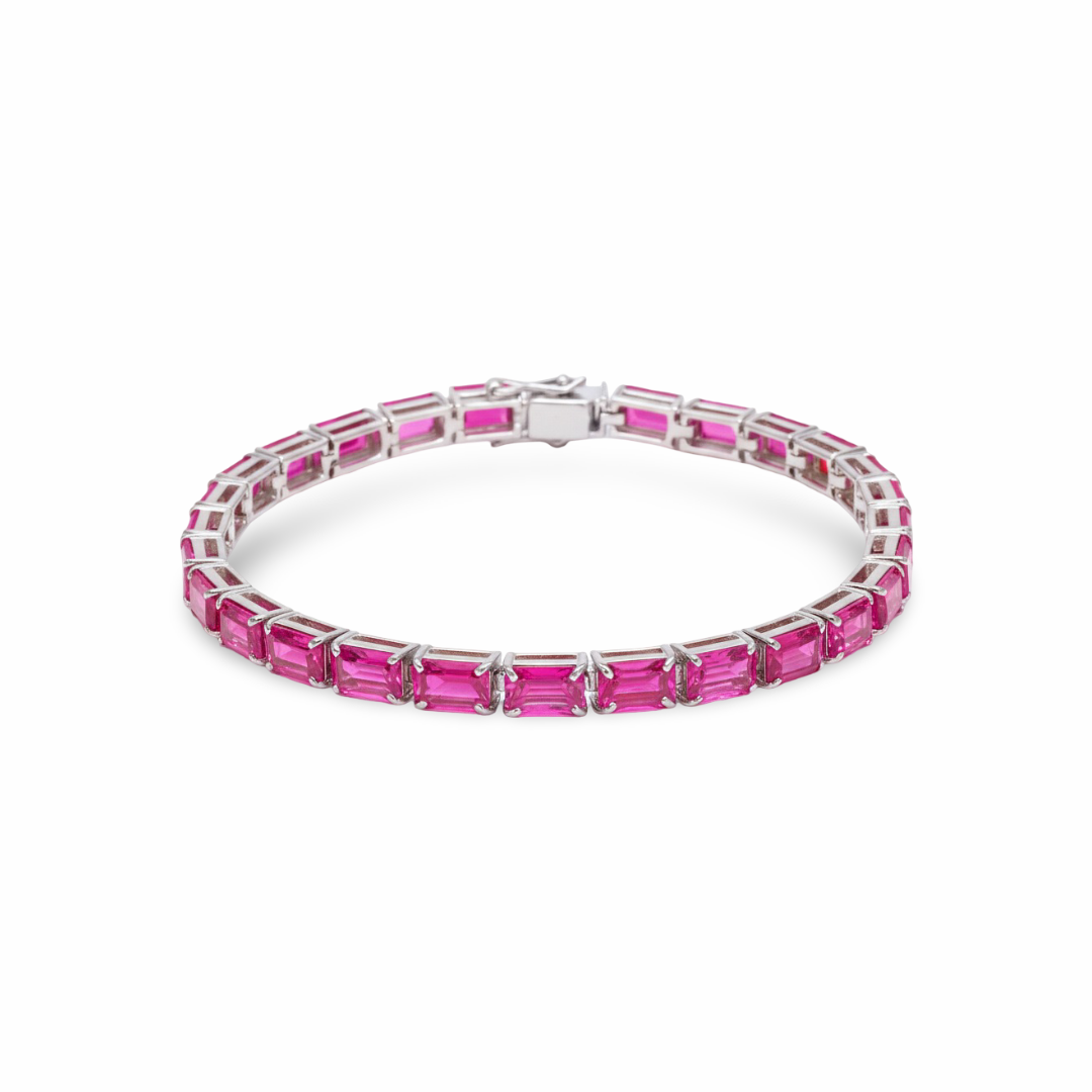 Nexus Tennis Bracelet – Vivid Pink Sapphire
