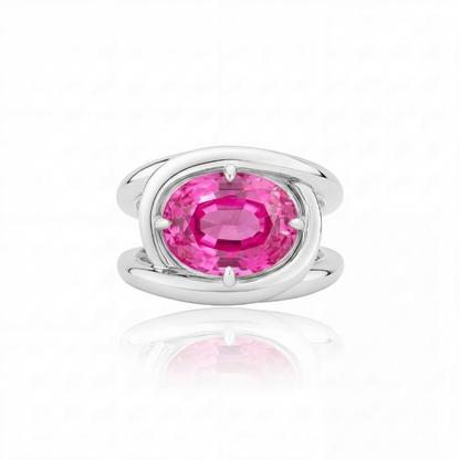 Velara Twist Ring – Vivid Pink Sapphire