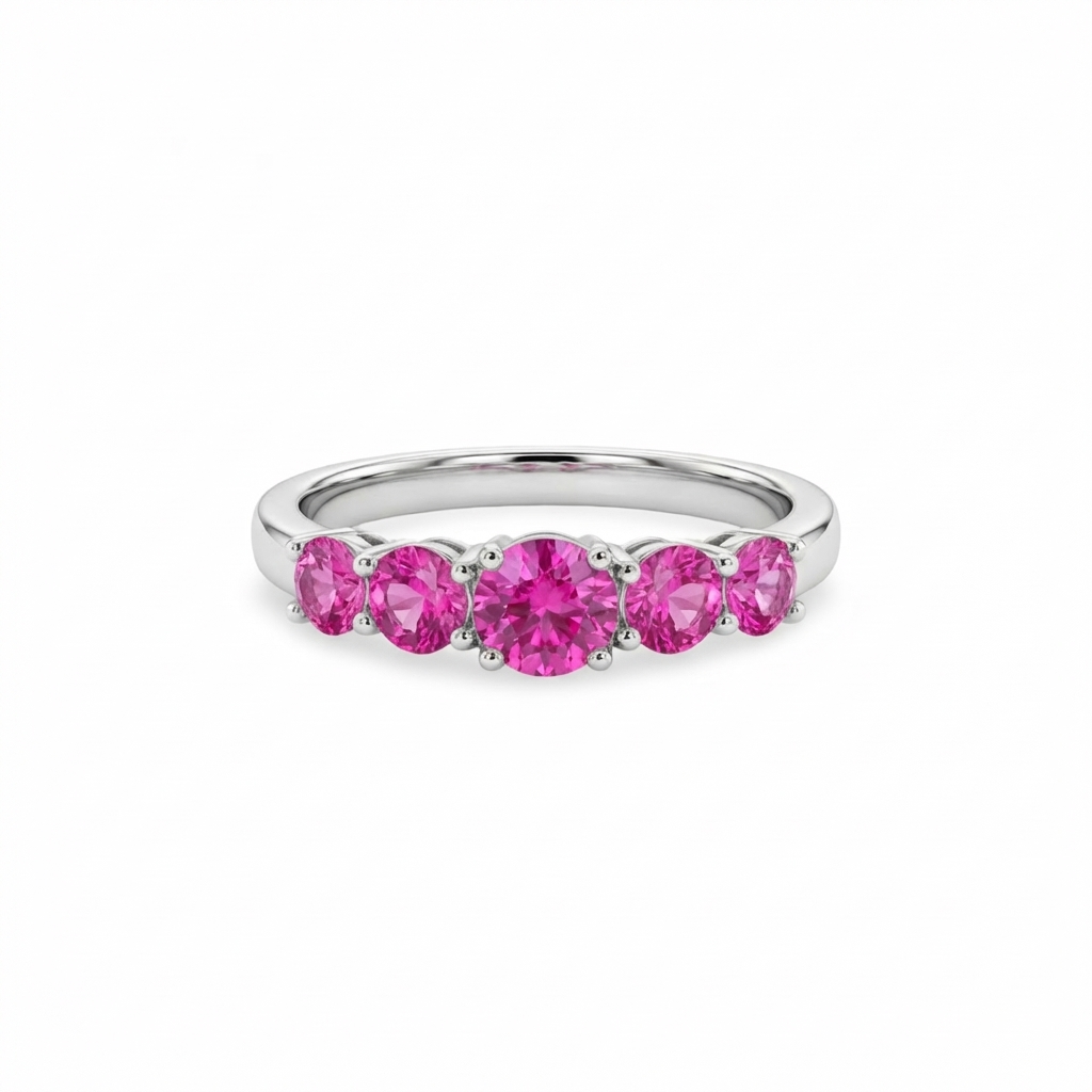 Juno Cinco Ring – Vivid Pink Sapphire