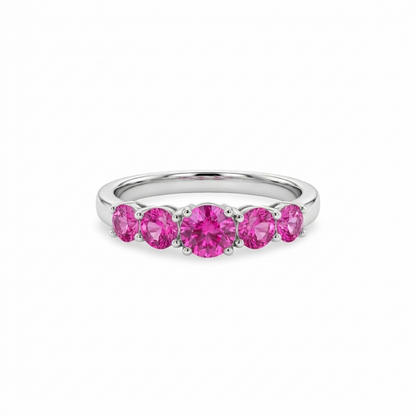 Juno Cinco Ring – Vivid Pink Sapphire