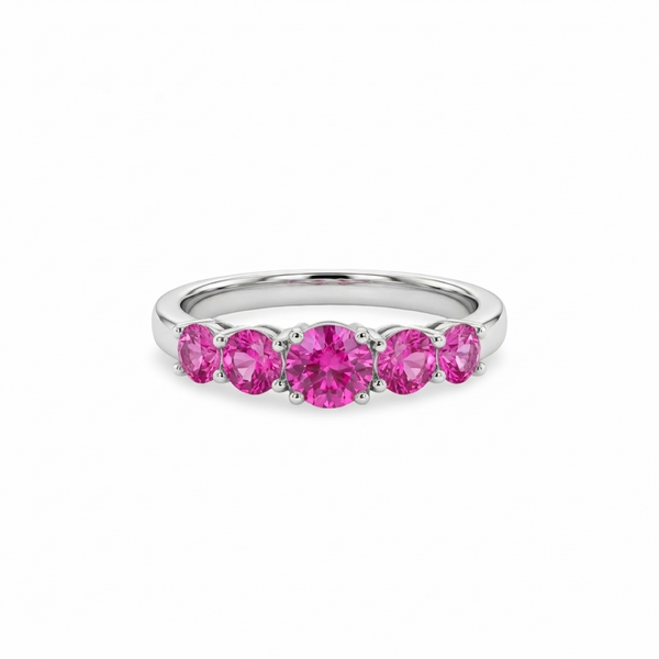 Juno Cinco Ring – Vivid Pink Sapphire