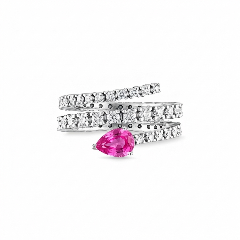 Nova Serpent Ring – Vivid Pink Sapphire