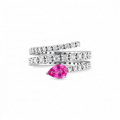 Nova Serpent Ring – Vivid Pink Sapphire