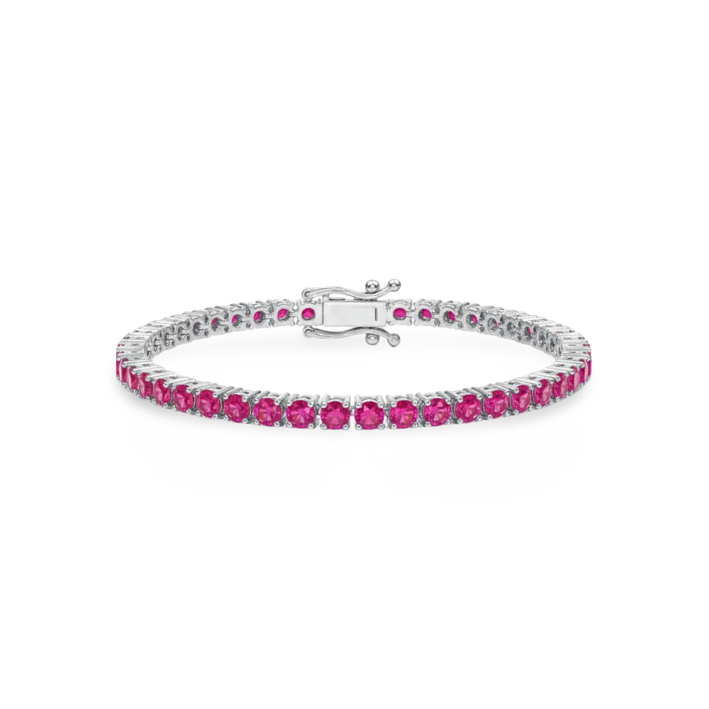 Juno Grande Tennis Bracelet – Vivid Pink Sapphire
