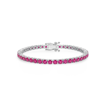 Juno Grande Tennis Bracelet – Vivid Pink Sapphire
