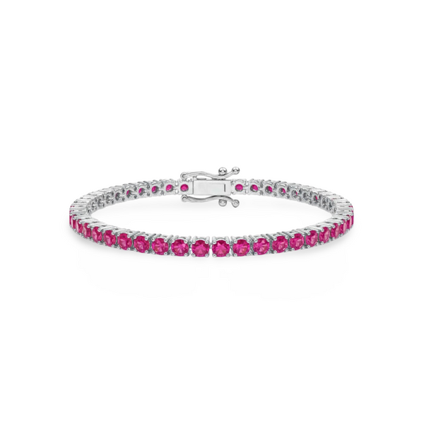 Juno Grande Tennis Bracelet – Vivid Pink Sapphire