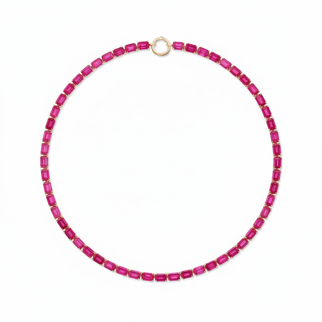 Nexus Tennis Necklace – Vivid Pink Sapphire