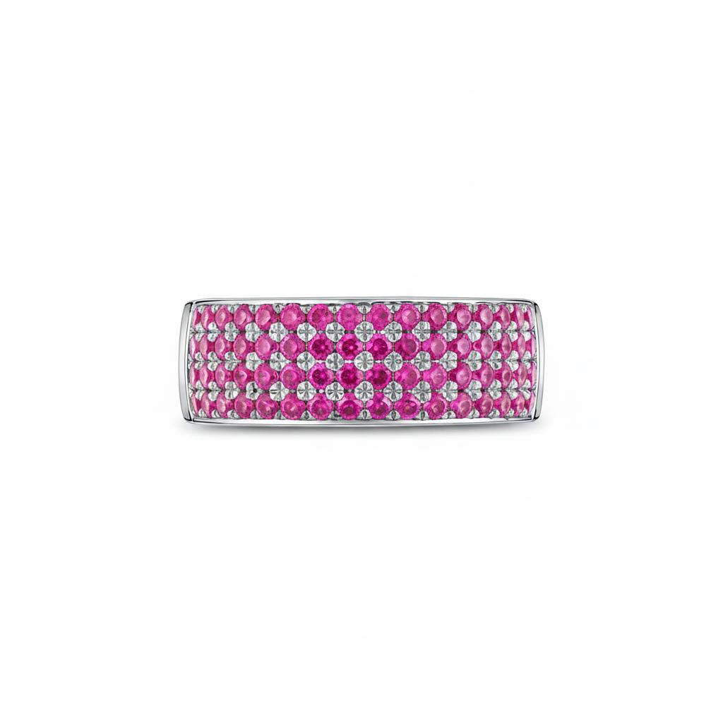 Linea Bold Band Ring – Vivid Pink Sapphire