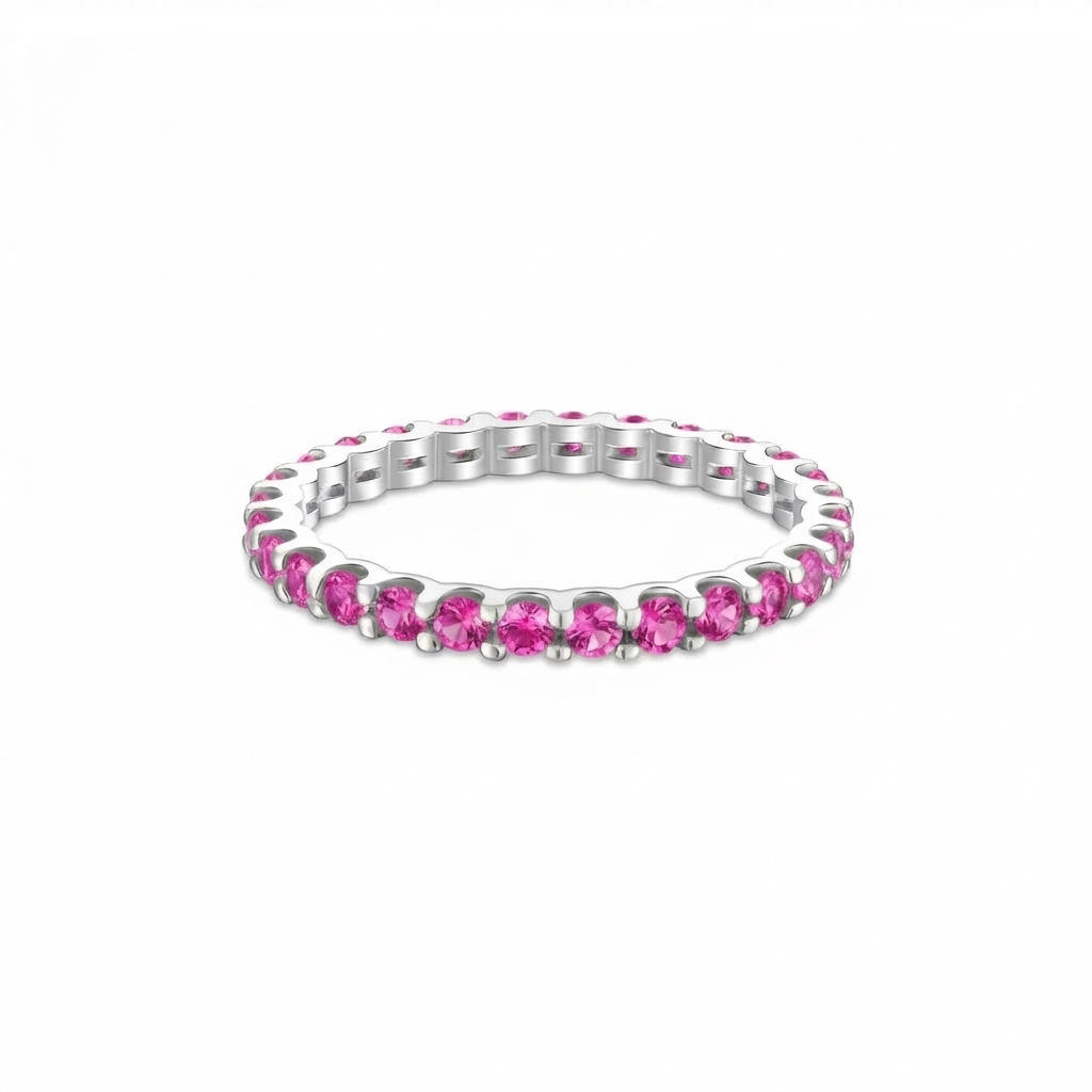 Linea Midi Ring – Vivid Pink Sapphire