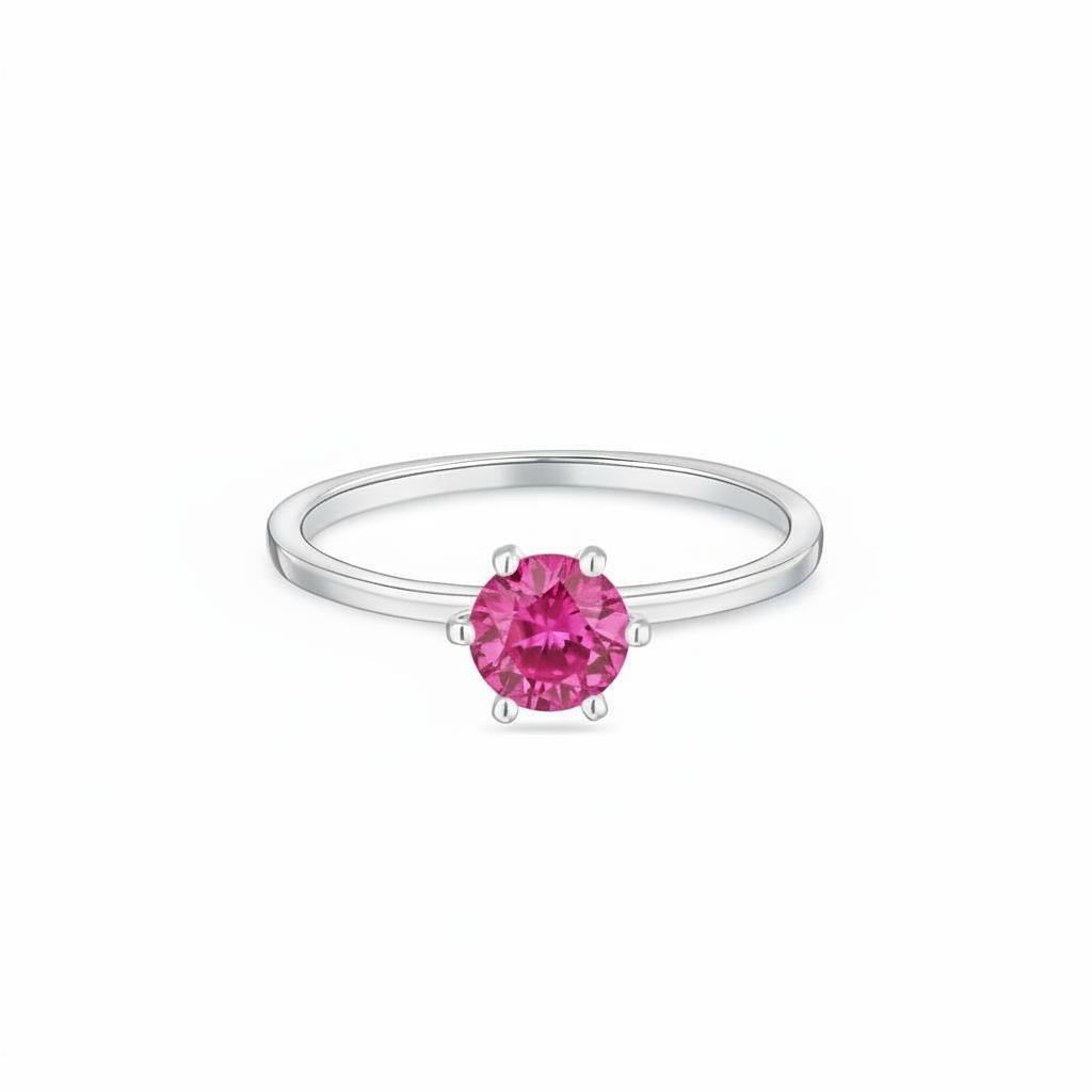 Juno Solitaire Ring – Vivid Pink Sapphire