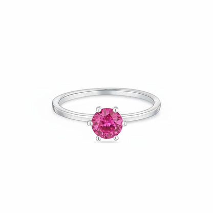 Juno Solitaire Ring – Vivid Pink Sapphire