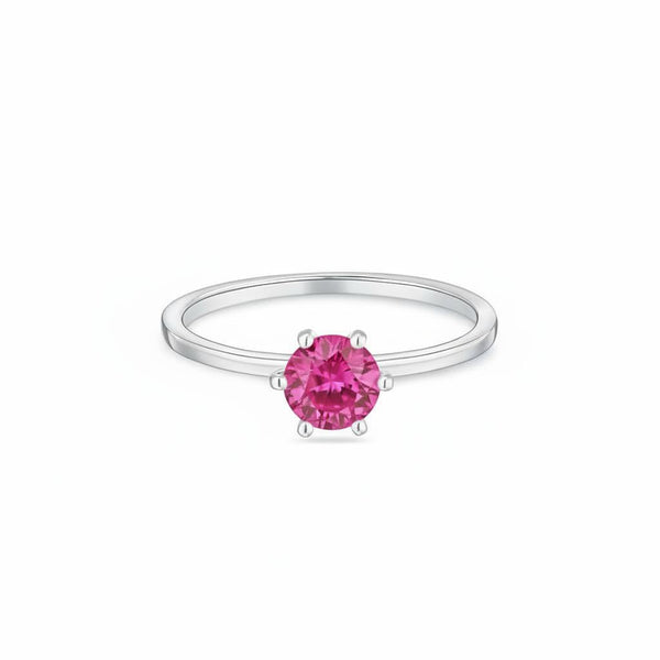 Juno Solitaire Ring – Vivid Pink Sapphire