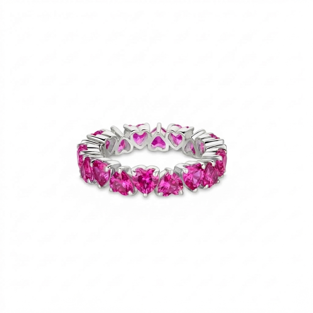 Amore Eternity Ring – Vivid Pink Sapphire