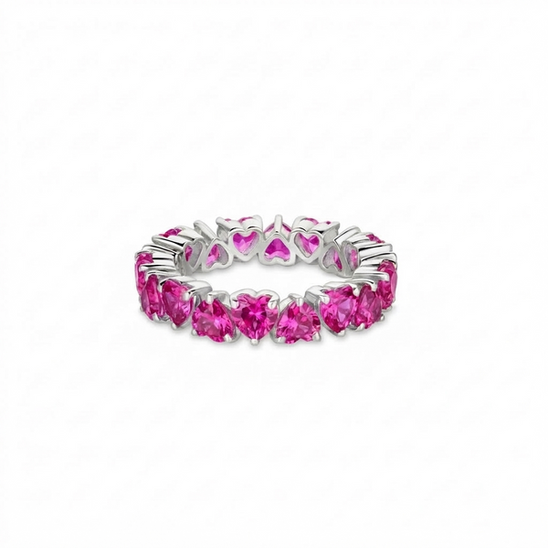 Amore Eternity Ring – Vivid Pink Sapphire