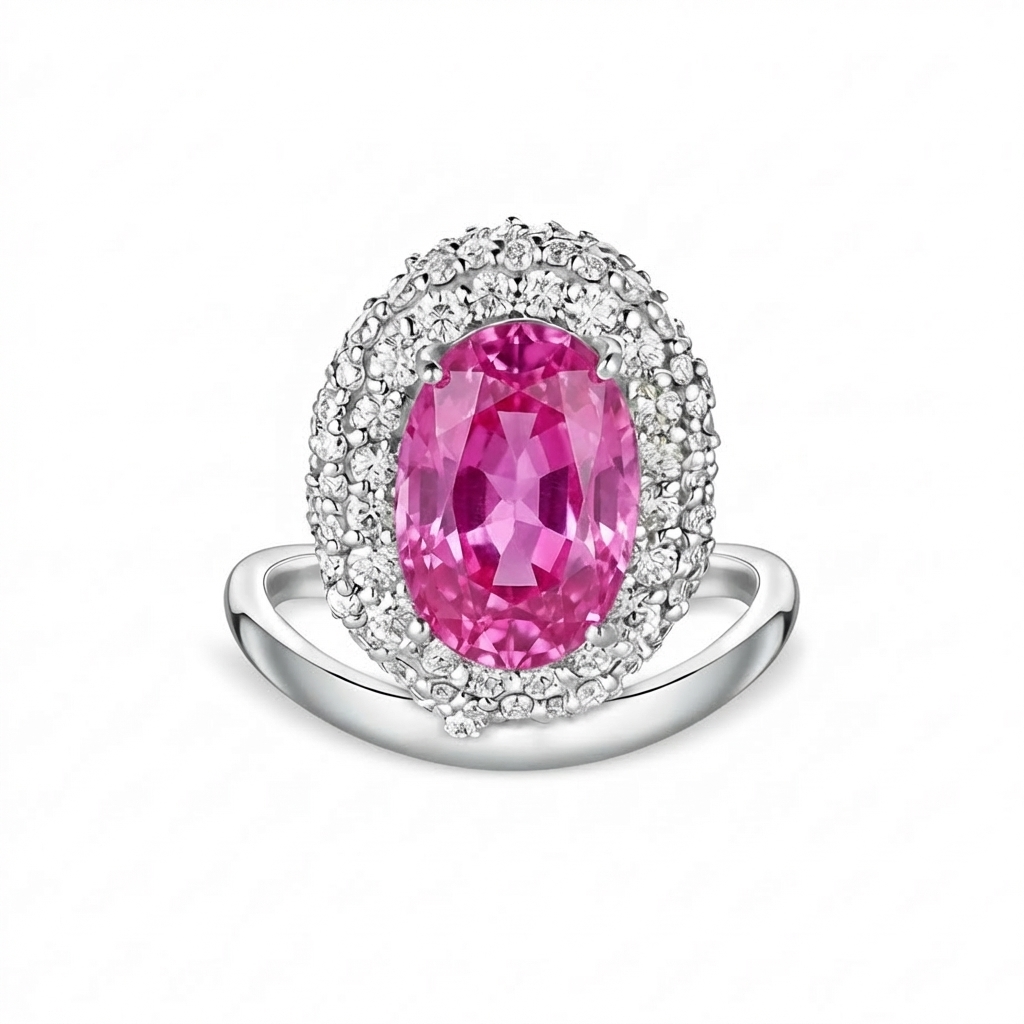 Velara Crest Ring – Vivid Pink Sapphire