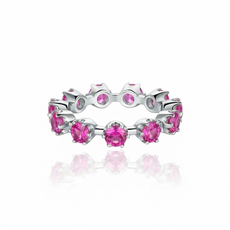 Linea Maxi Station Ring – Vivid Pink Sapphire