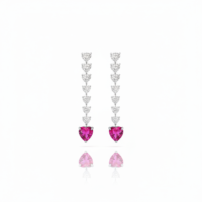 Amore Drop Earrings – Vivid Pink Sapphire