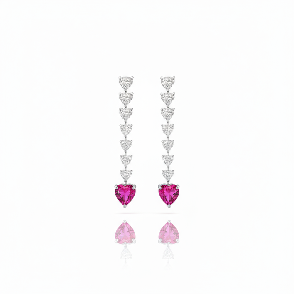Amore Drop Earrings – Vivid Pink Sapphire