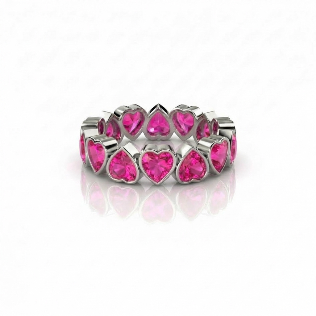 Amore Frame Eternity Ring – Vivid Pink Sapphire